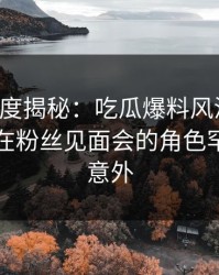 黑料深度揭秘：吃瓜爆料风波背后，当事人在粉丝见面会的角色罕见令人意外