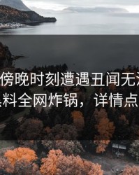 网红在傍晚时刻遭遇丑闻无法置信，黑料全网炸锅，详情点击