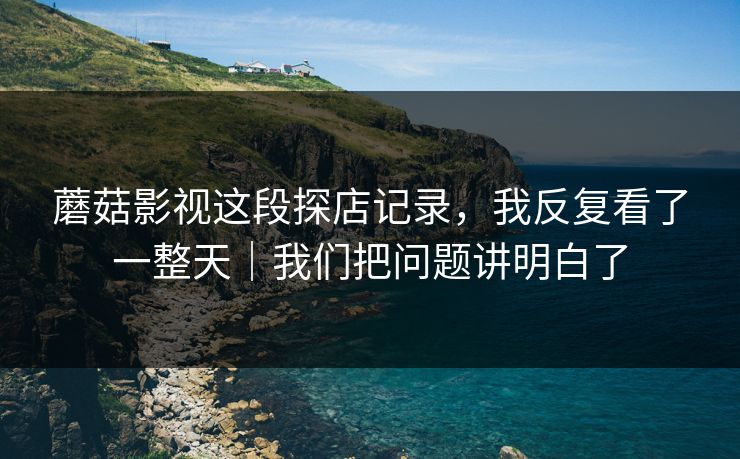 蘑菇影视这段探店记录，我反复看了一整天｜我们把问题讲明白了
